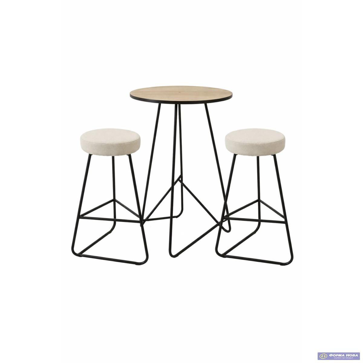 БАРСКА МАСА Црна/Рустик храст Вин 