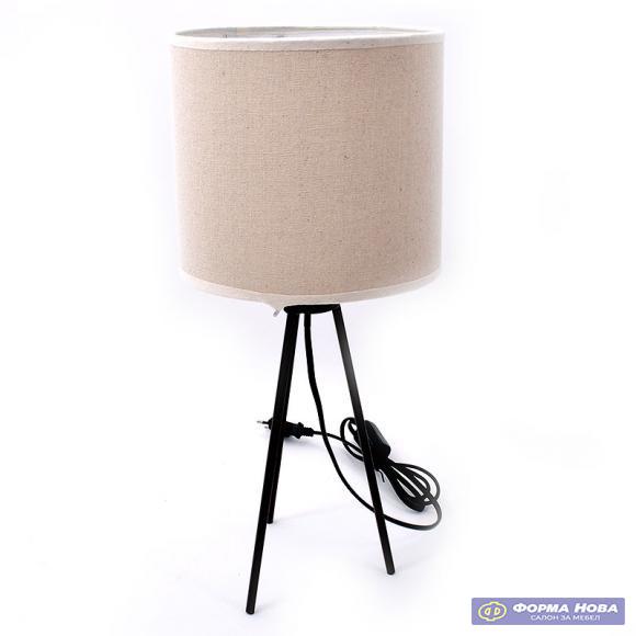 СТОЛНА ЛАМБА 44 cm КАФЕНА ОСНОВА СО БЕЖ АБАЖУР XLC146003 