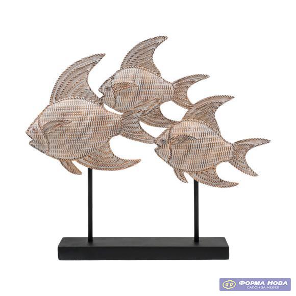 ПОЛИРЕЗИНСКА РИБА 25592-RC КАФЕАВА СО БЕЛА ПАТИНА 35x6,2x31,5 cm 