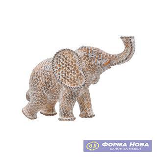 ПОЛИРЕЗИНСКИ СЛОН 21359-16PNR КАФЕАВ СО БЕЛА ПАТИНА 16x6,5x12,5 cm 