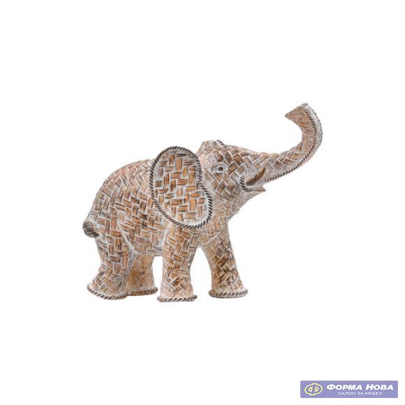 ПОЛИРЕЗИНСКИ СЛОН 21359-16PNR КАФЕАВ СО БЕЛА ПАТИНА 16x6,5x12,5 cm 