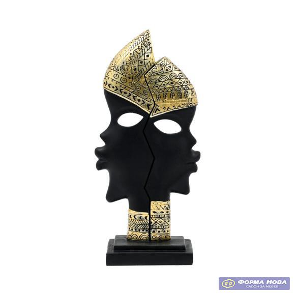 ДЕКОРАТИВНА ФИГУРА XL240305 ЦРНО ЗЛАТНА 15х7х31 