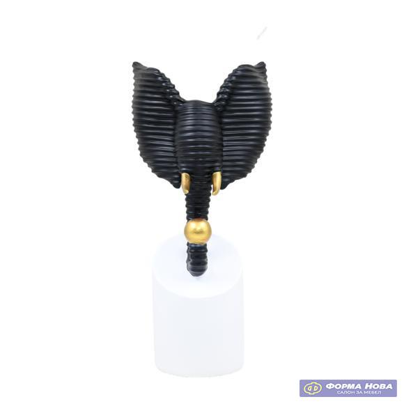 ДЕКОРАТИВНА ФИГУРА СЛОН 7246 ЦРНА 14х12х28 