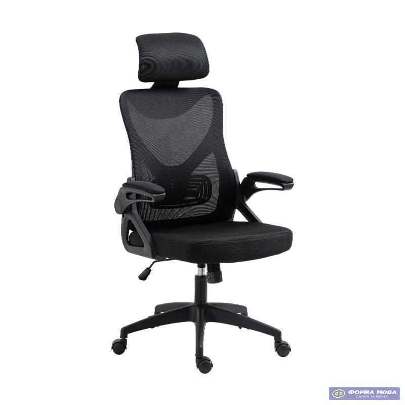 КАНЦЕЛАРИСКО СТОЛЧЕ W-21-9 ЦРНО СО МРЕЖА 63?61?128,5 cm 